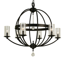 Framburg 1077 MBLACK - 6-Light Matte Black Compass Foyer Chandelier