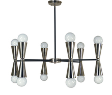 Framburg 3036 SB/MBLACK - 12-Light Satin Brass/Matte Black Equinox Chandelier