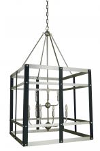 Framburg 5349 SP/MBLACK - 9-Light Satin Pewter/Matte Black Metro Artisan Foyer Chandelier