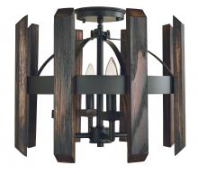 Framburg 5372 MBLACK - 4-Light Matte Black Modern Farmhouse Flush / Semi-Flush Mount