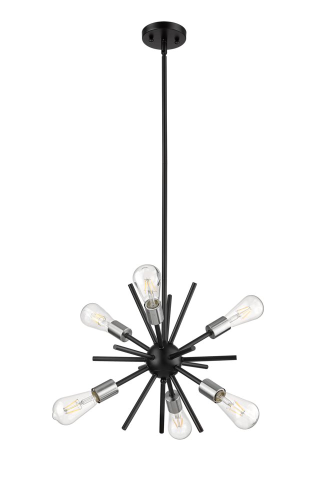 Sputnik 6-Ligth 14&#34; Chandelier - MB with NK Sockets