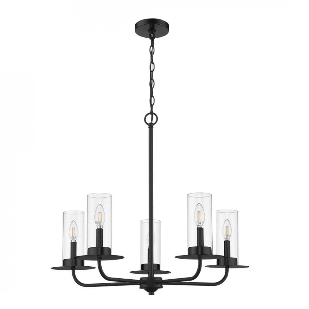 Vivio 5-Light Clear Glass Chandelier - MB