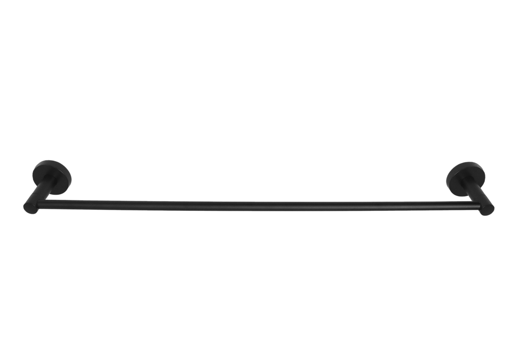 Modern Round 24&#34; Towel Bar - Matte Black