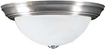 13&#34; 2-Light White Glass Ceiling Dome - NK