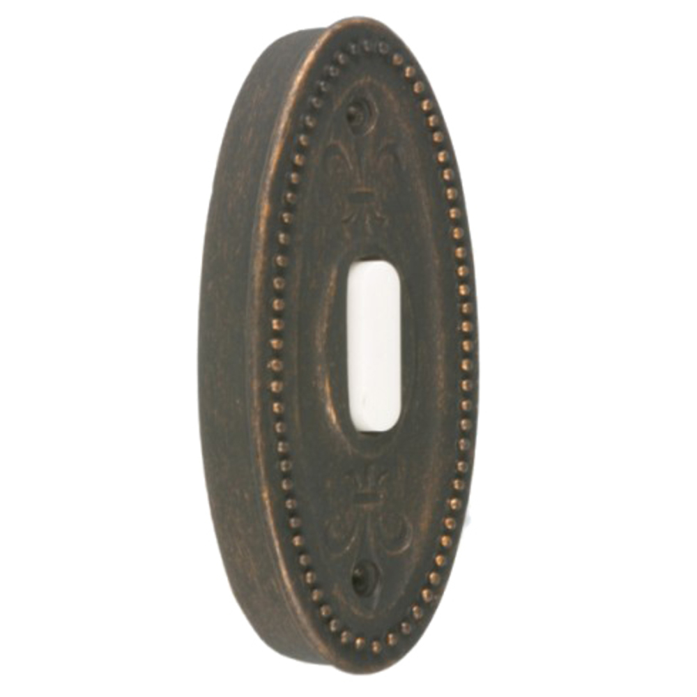 Doorbell Button - Large Oval - Fleur-de-lis-RB