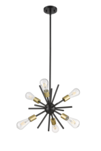 HOMEnhancements 70514 - Sputnik 6-Ligth 14" Chandelier - MB with CG Sockets