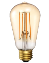 HOMEnhancements 18908 - LED ST19 Amber Vintage Filament Lamp - 7W - 2200K