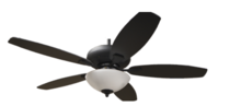 HOMEnhancements 19455 - 52" 5-Blade UFO Fan MB Black/Walnut Blades 2-Light White Bowl LED Kit