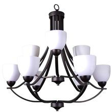 HOMEnhancements 16602 - Victoria 9-Light Chandelier - RB White Glass