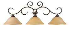 HOMEnhancements 15429 - El Paso Series 3-Light Island Pendant - Tea Stain Glass