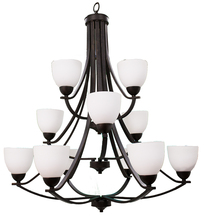 HOMEnhancements 16593 - Victoria 12-Light Chandelier - RB White Glass