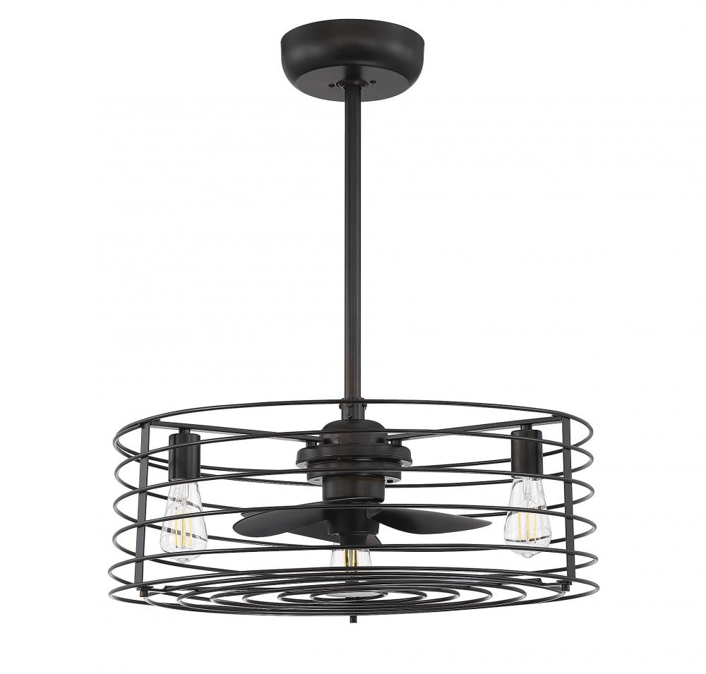 14&#34; 3-Light Fan D&#39;Lier in Oil Rubbed Bronze