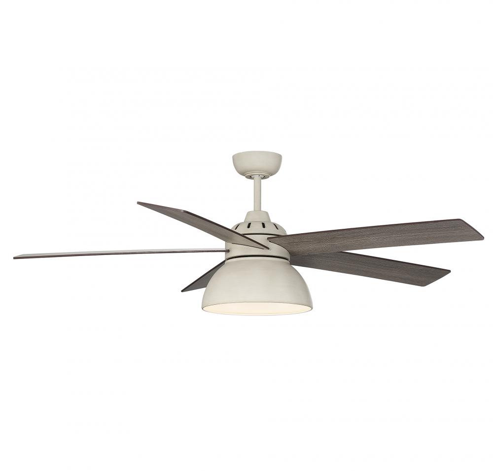 52&#34; LED Ceiling Fan in Distressed White