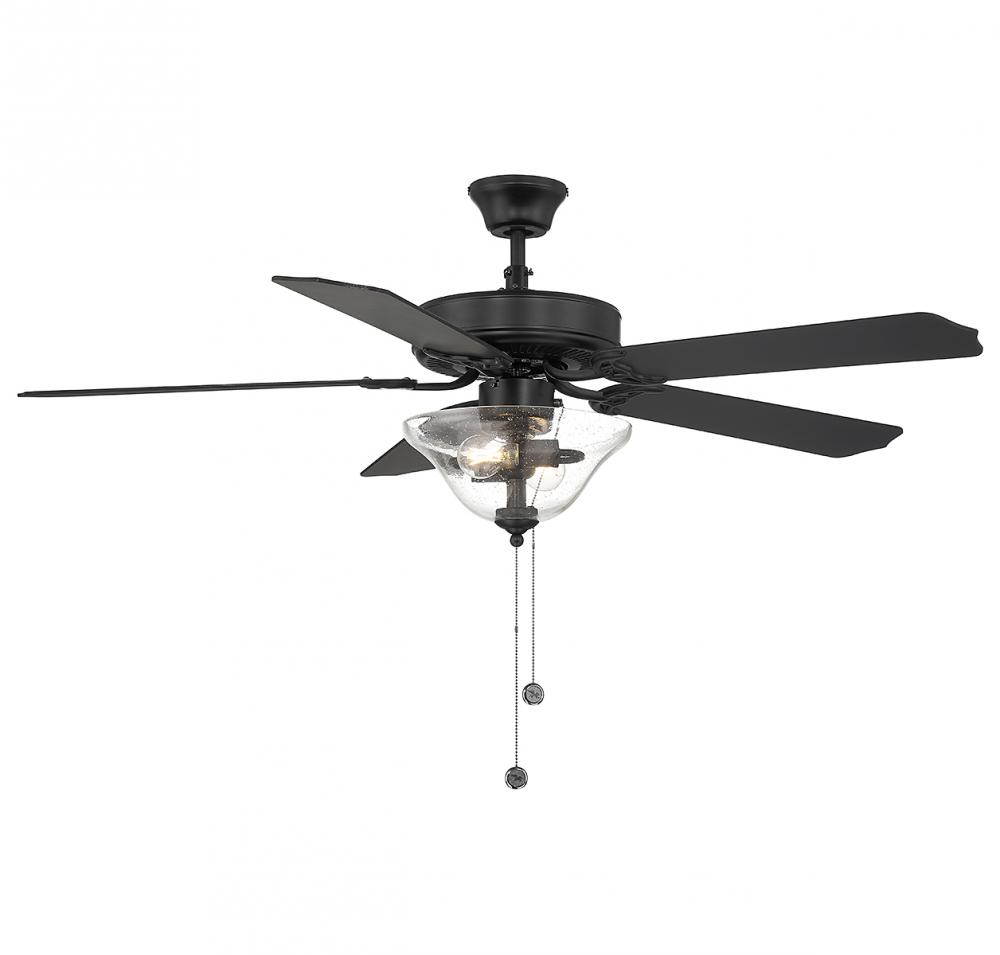 52&#34; 2-Light Ceiling Fan in Matte Black