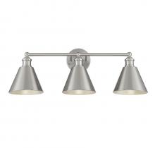 Savoy House Meridian M80064BN - 3-Light Bathroom Vanity Light in Brushed Nickel