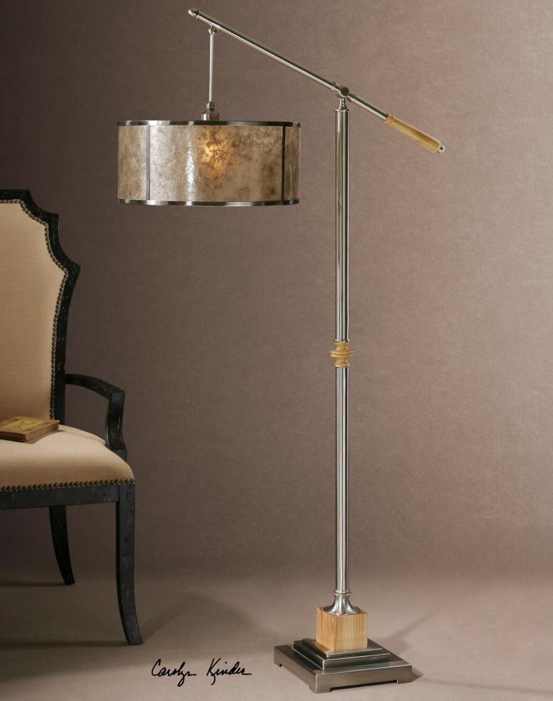 One Light Brushed Aluminum Floor Lamp