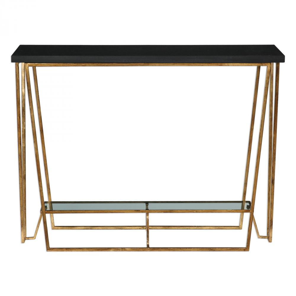 Uttermost Agnes Black Granite Console Table