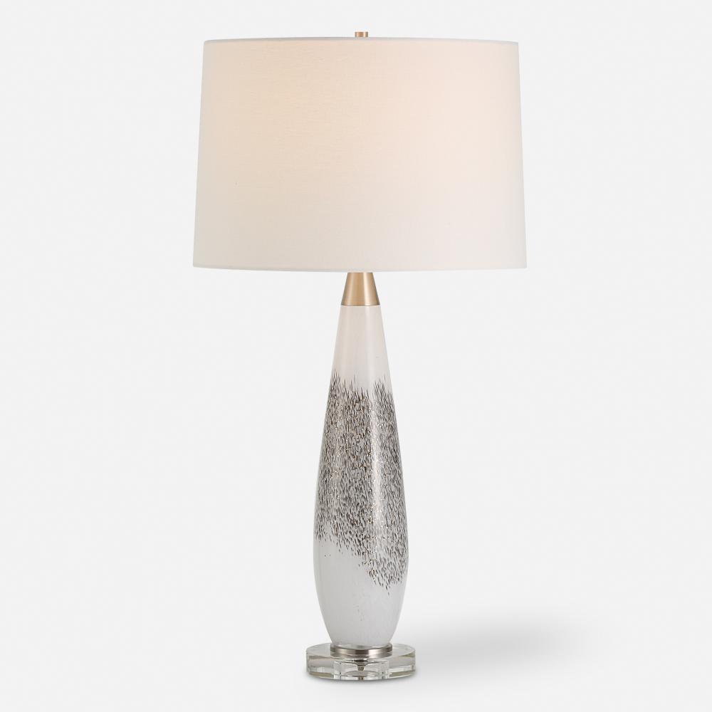 Quinn White & Silver Table Lamp