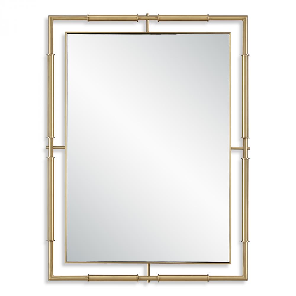 It&#39;s All Connected Rectangle Brass Mirror