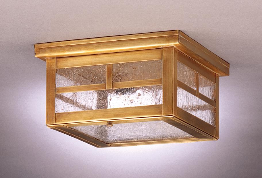 Flush Dark Brass Medium Base Socket Frosted Glass