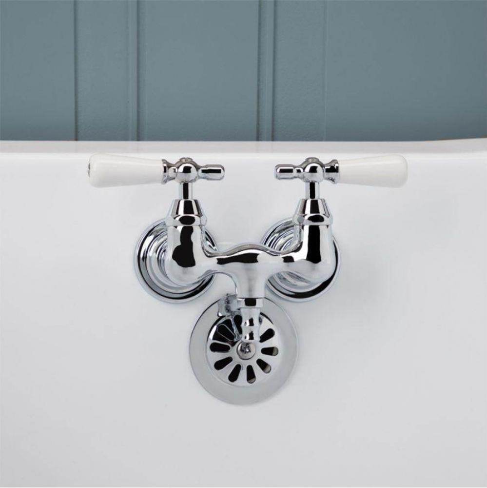 Tub Wall Mount English Telephone Faucet - Down Spout