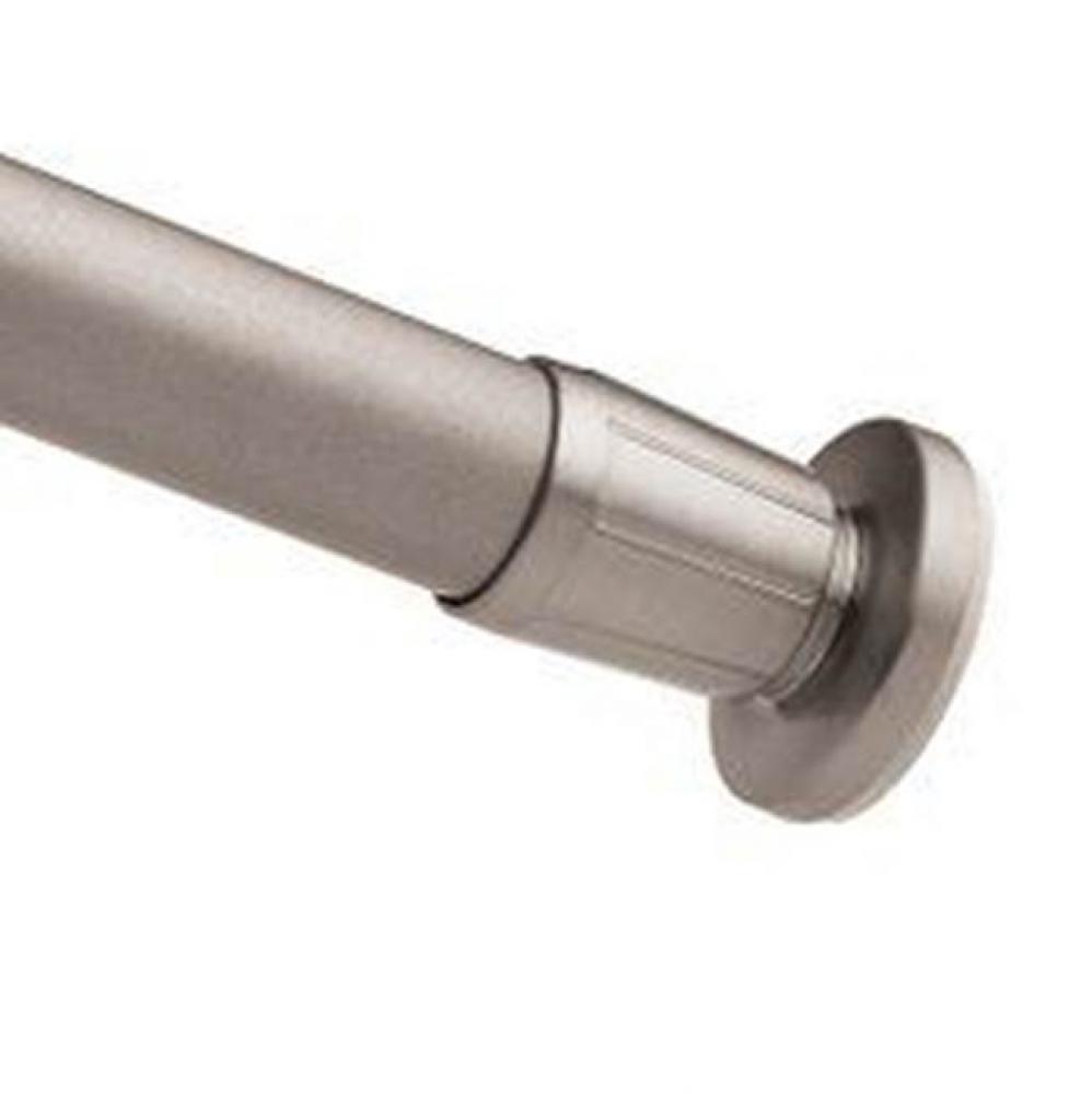 Brushed nickel shower rod