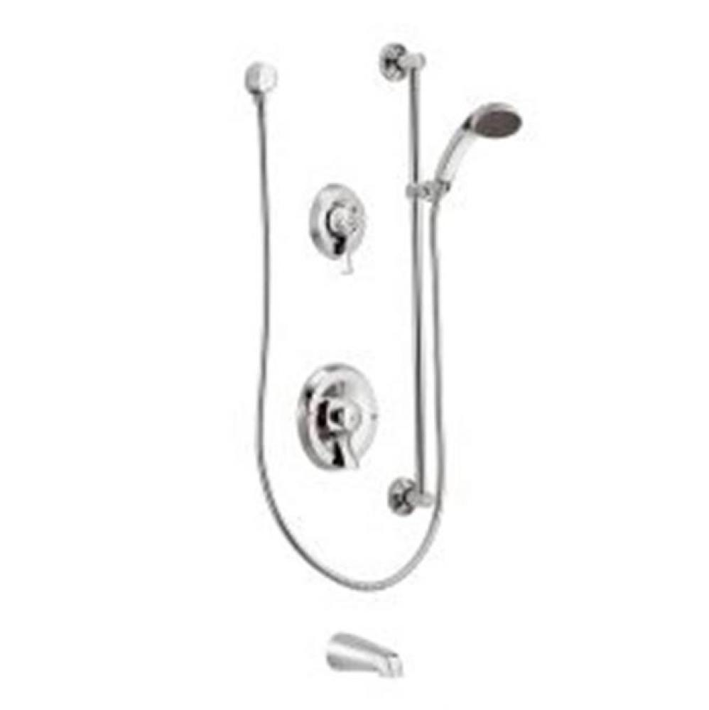 Chrome Posi-Temp(R) transfer tub/shower