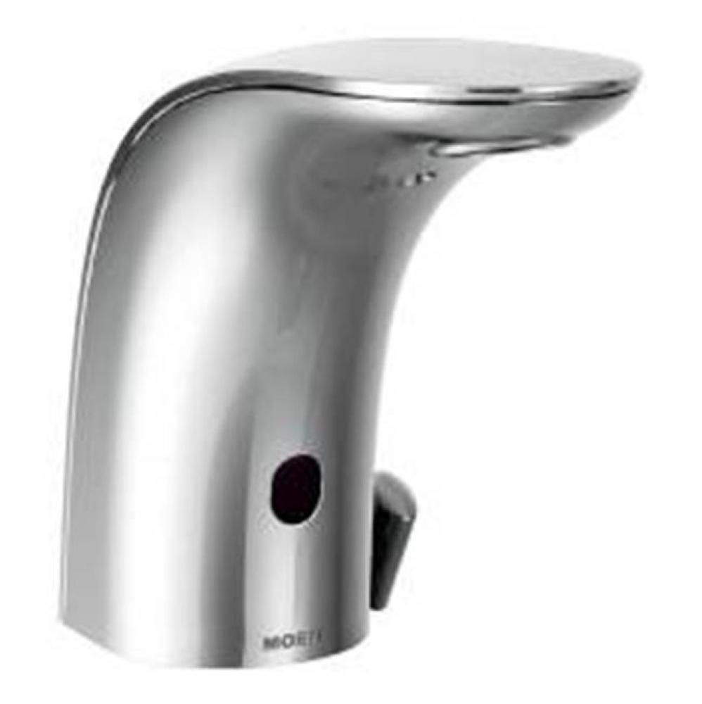 Chrome one-handle sensor-operated lavatory faucet