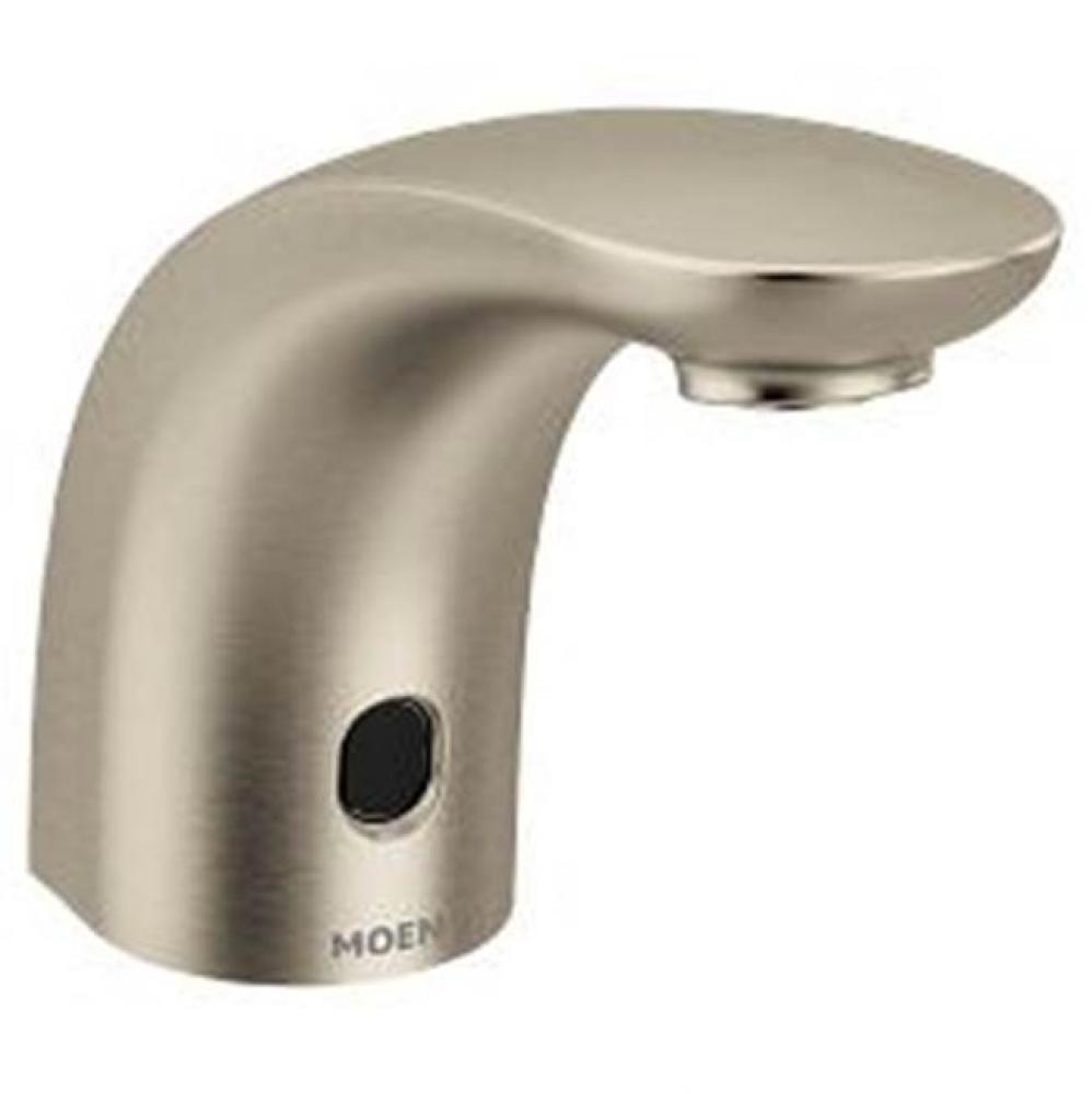 Brushed nickel sensor-operated lavatory faucet