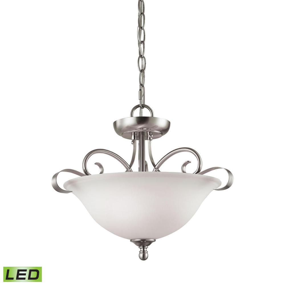 Thomas - Brighton 16&#39;&#39; Wide 2-Light Semi Flush Mount - Brushed Nickel