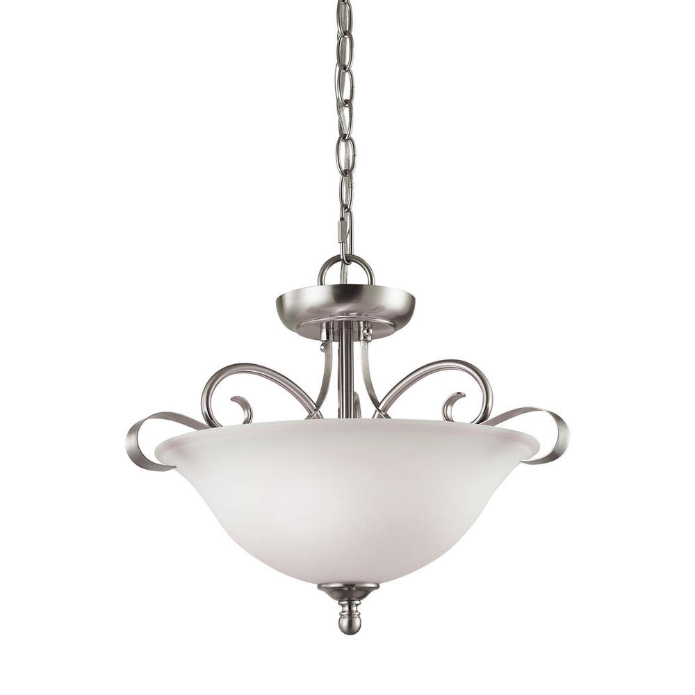 Thomas - Brighton 16&#39;&#39; Wide 2-Light Semi Flush Mount - Brushed Nickel