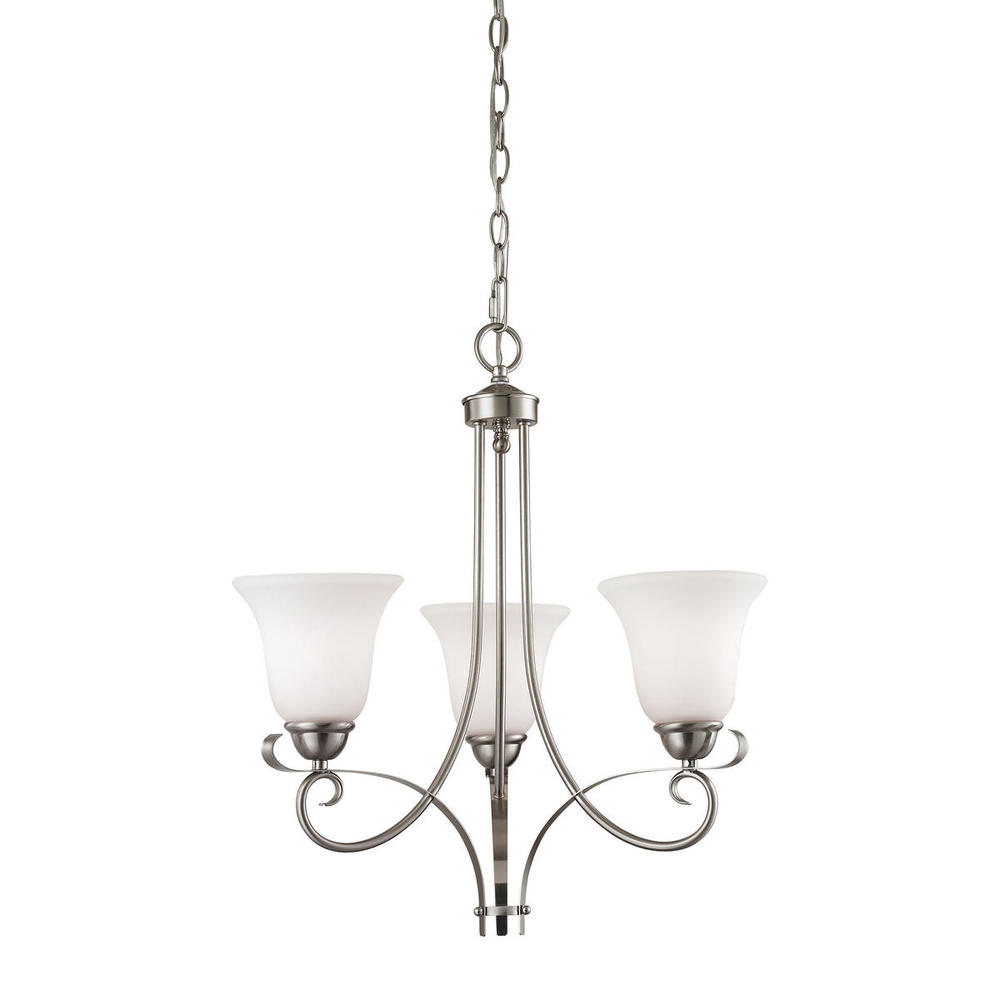 Thomas - Brighton 20&#39;&#39; Wide 3-Light Chandelier - Brushed Nickel