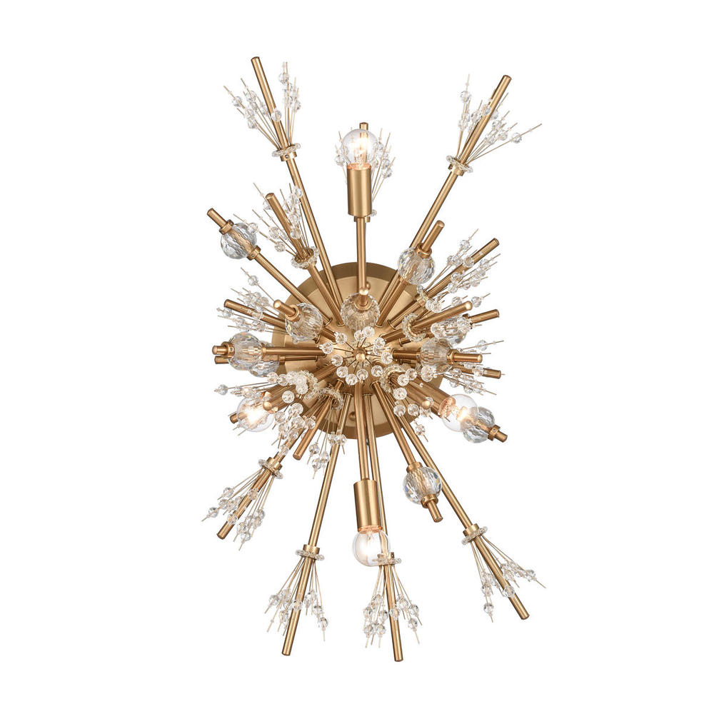 Starburst 26&#39;&#39; High 4-Light Sconce - Satin Brass