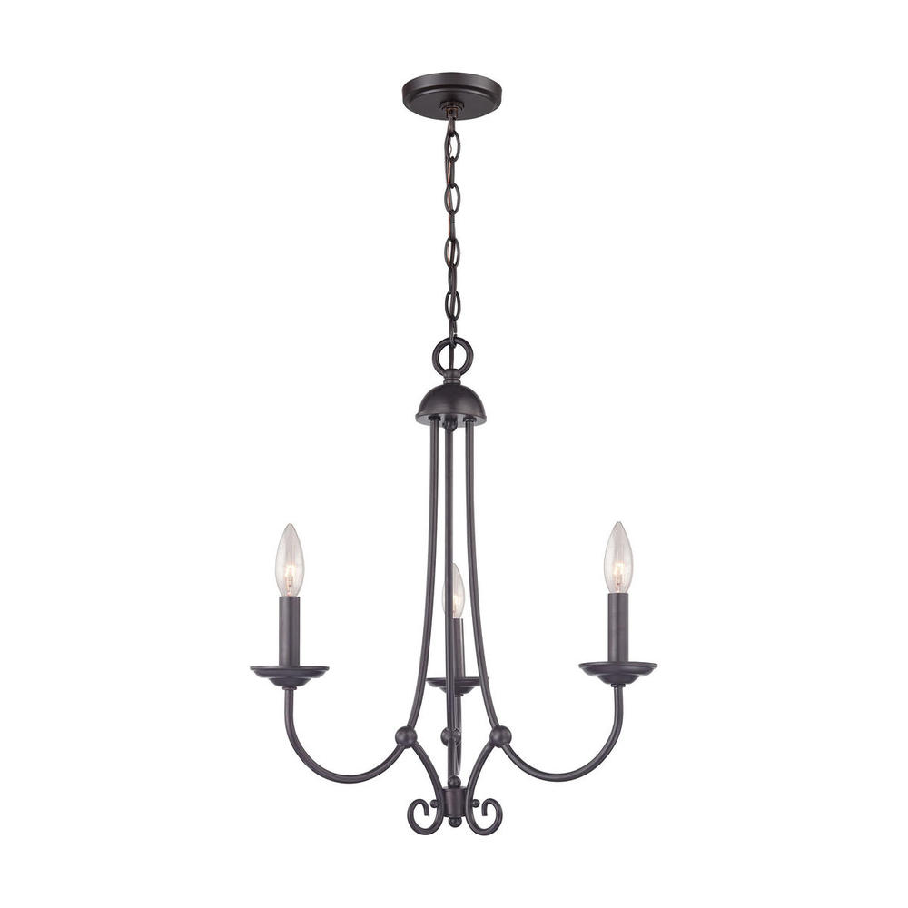 Thomas - Williamsport 20&#39;&#39; Wide 3-Light Chandelier - Oil Rubbed Bronze