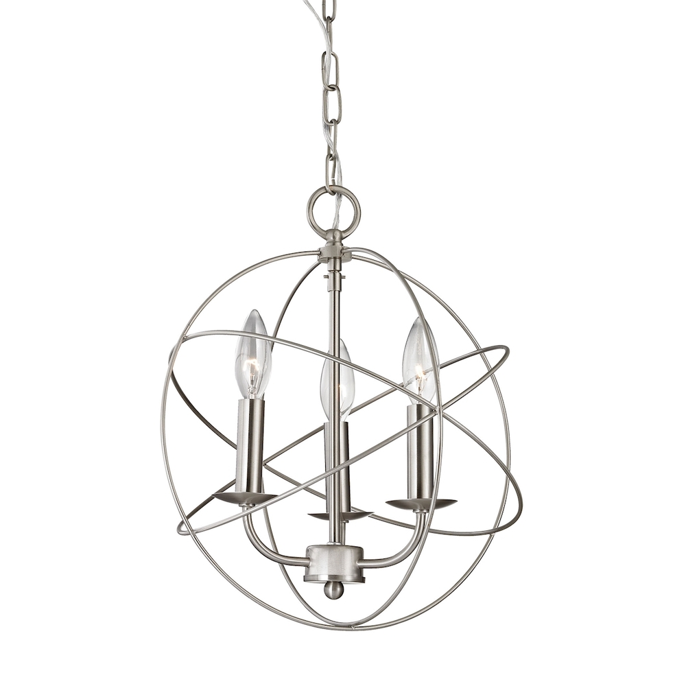 Thomas - Williamsport 13&#39;&#39; Wide 3-Light Chandelier - Brushed Nickel