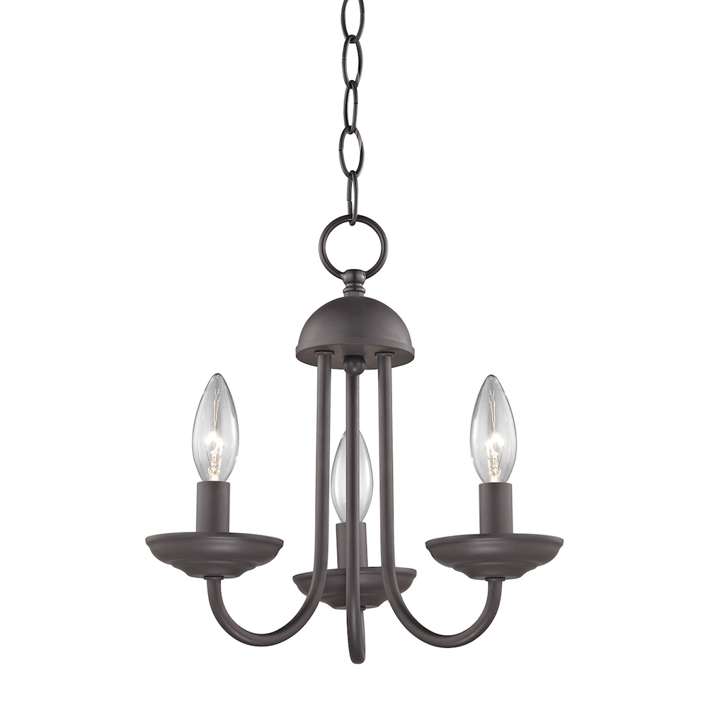 Thomas - Williamsport 12&#39;&#39; Wide 3-Light Chandelier - Oil Rubbed Bronze