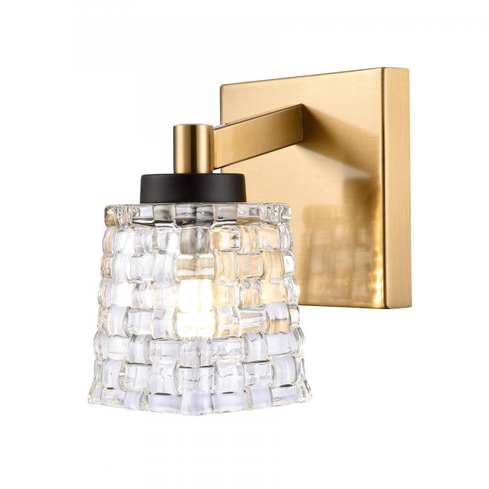 Candace 4.75&#39;&#39; Wide 1-Light Vanity Light - Satin Brass with Matte Black