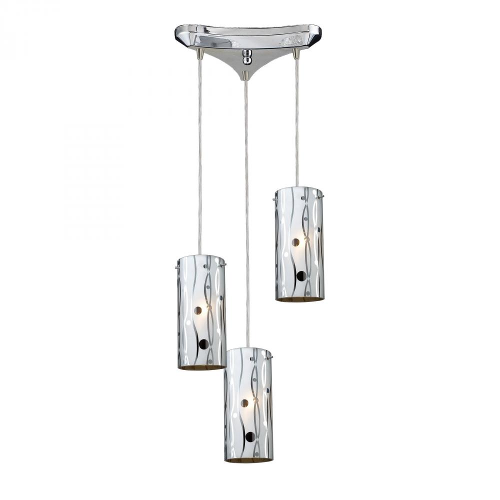 Chromia 3 Light Pendant In Polished Chrome