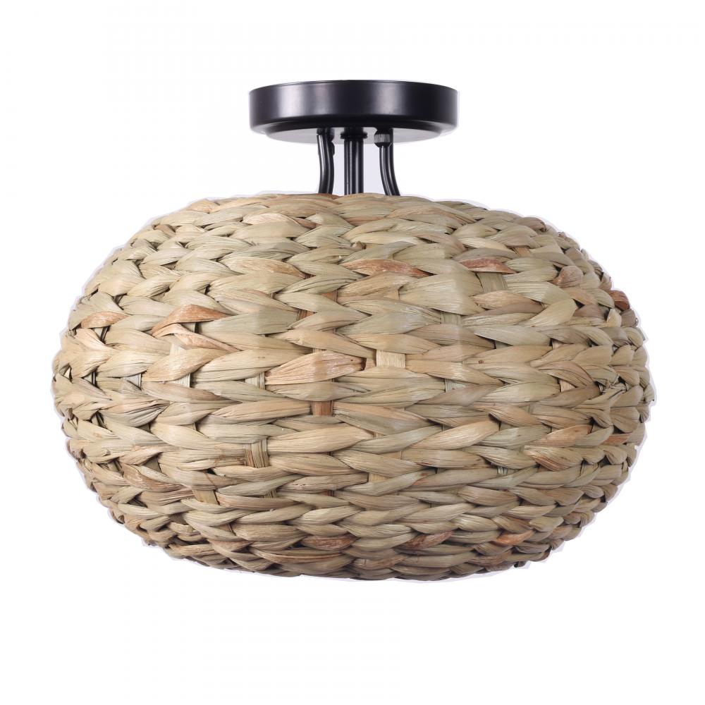 Cove 13.75&#39;&#39; Wide 1-Light Semi Flush Mount - Oil Natural