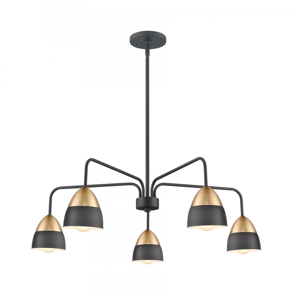 Milla 32&#39;&#39; Wide 5-Light Chandelier - Charcoal Black