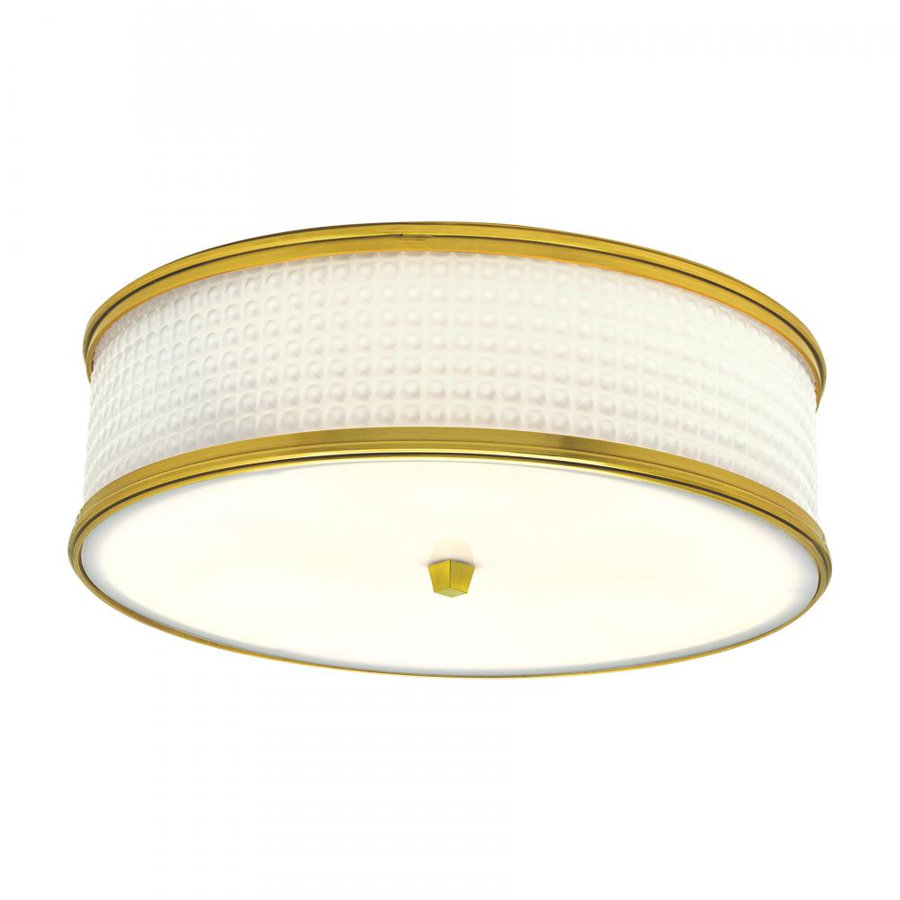 Prism 16.75&#39;&#39; Wide 3-Light Flush Mount - Satin Brass