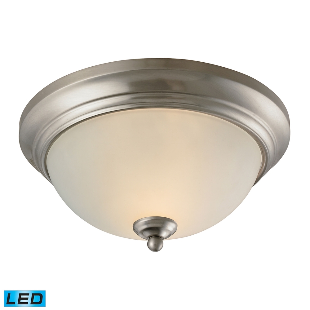 Thomas - Huntington 11&#39;&#39; Wide 2-Light Flush Mount - Brushed Nickel