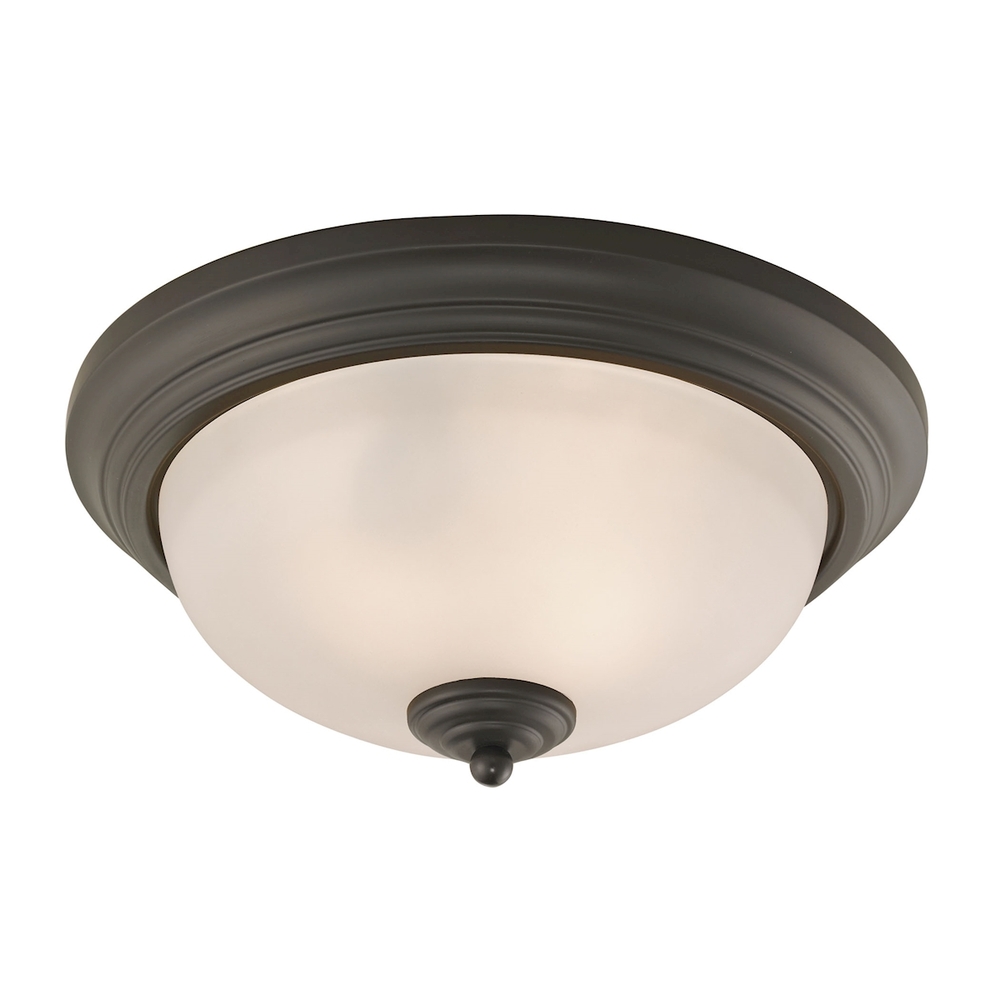 Thomas - Huntington 13&#39;&#39; Wide 2-Light Flush Mount - Oil Rubbed Bronze