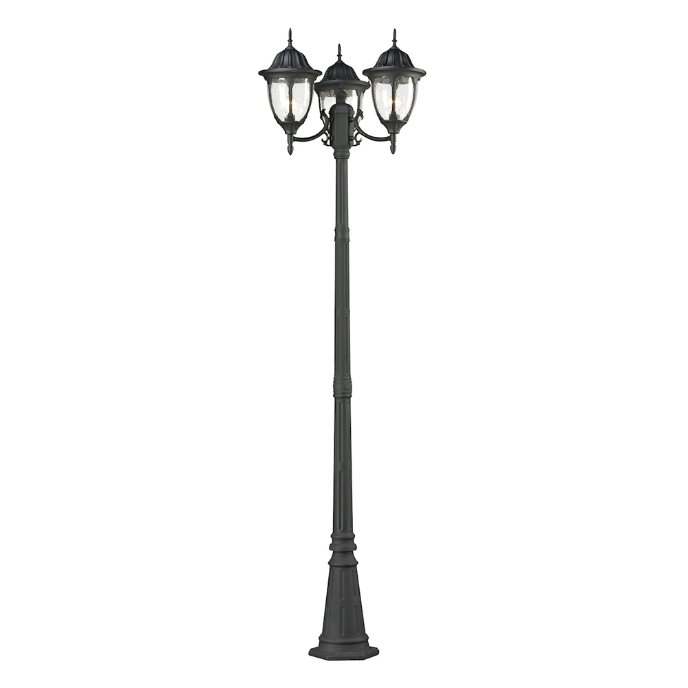 Thomas - Outdoor Essentials 91&#39;&#39; High 3-Light Outdoor Post Light - Charcoal