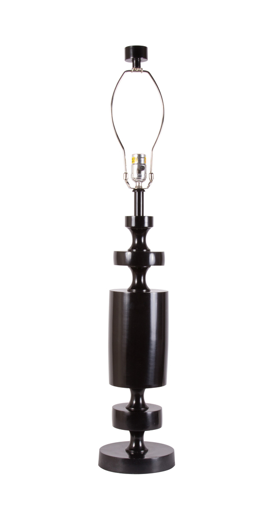 Black Barbell Lamp Base