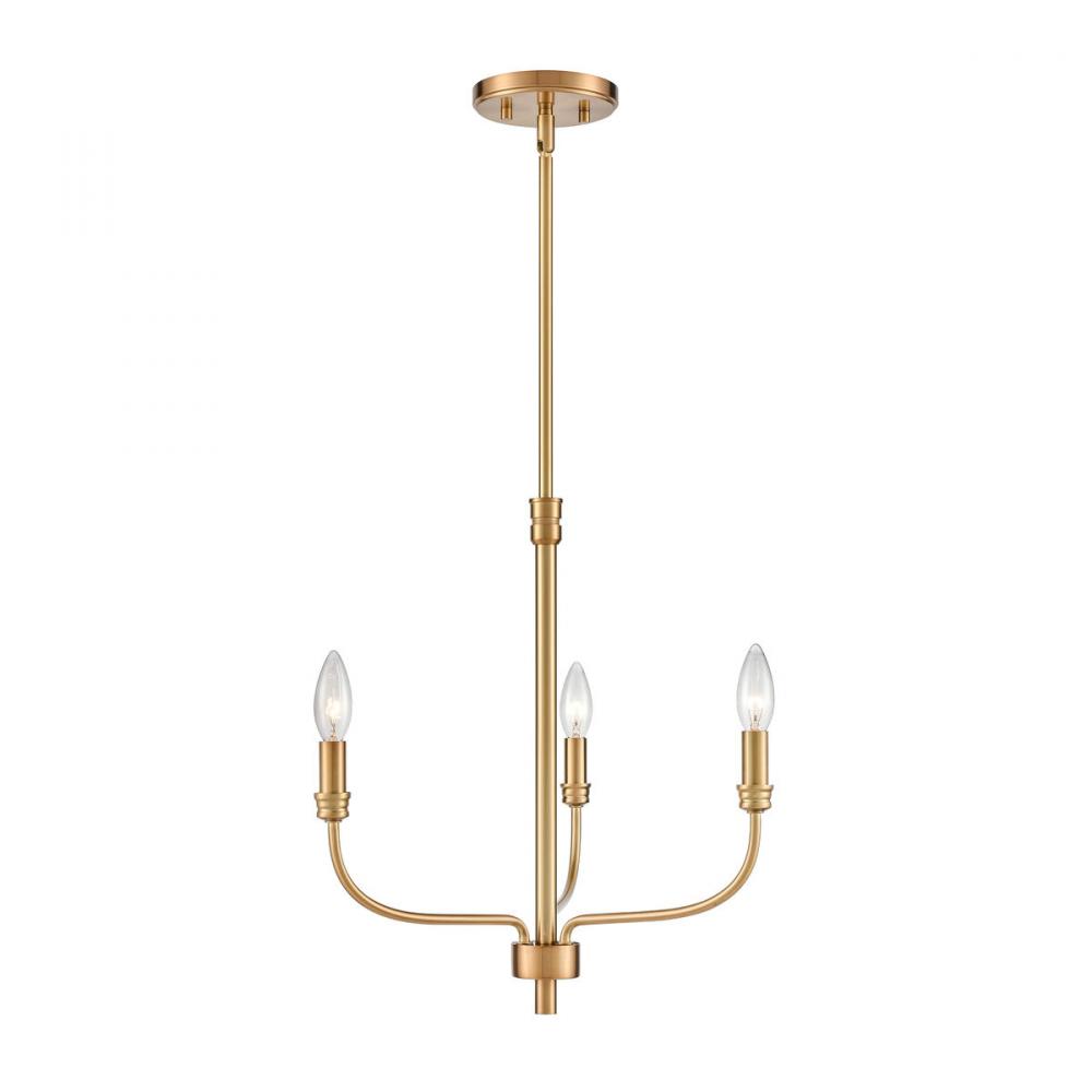 Newland 17&#39;&#39; Wide 3-Light Chandelier - Satin Brass