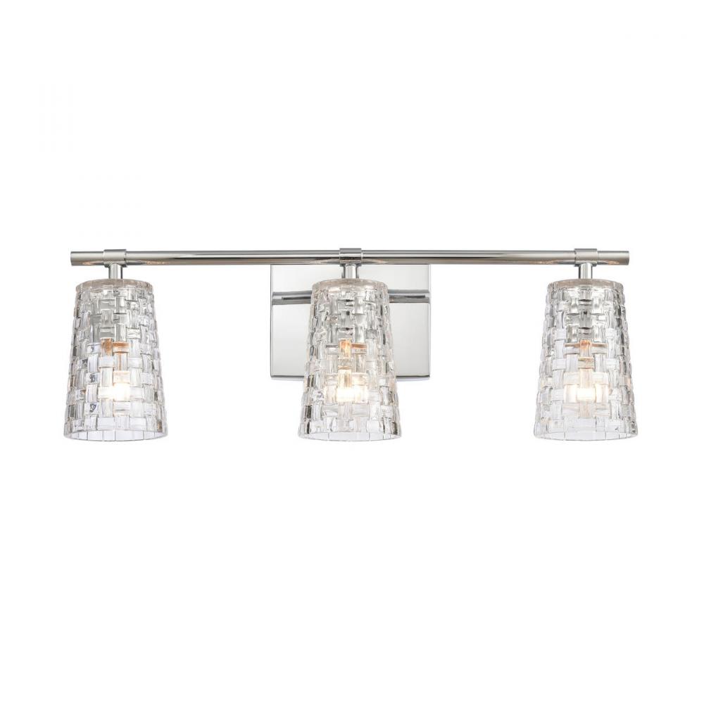 Lightweave 22&#39;&#39; Wide 3-Light Vanity Light - Polished Nickel