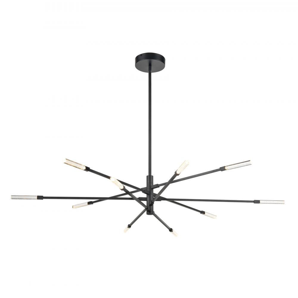 Light Streak 55.5&#39;&#39; Wide 10-Light Chandelier - Matte Black