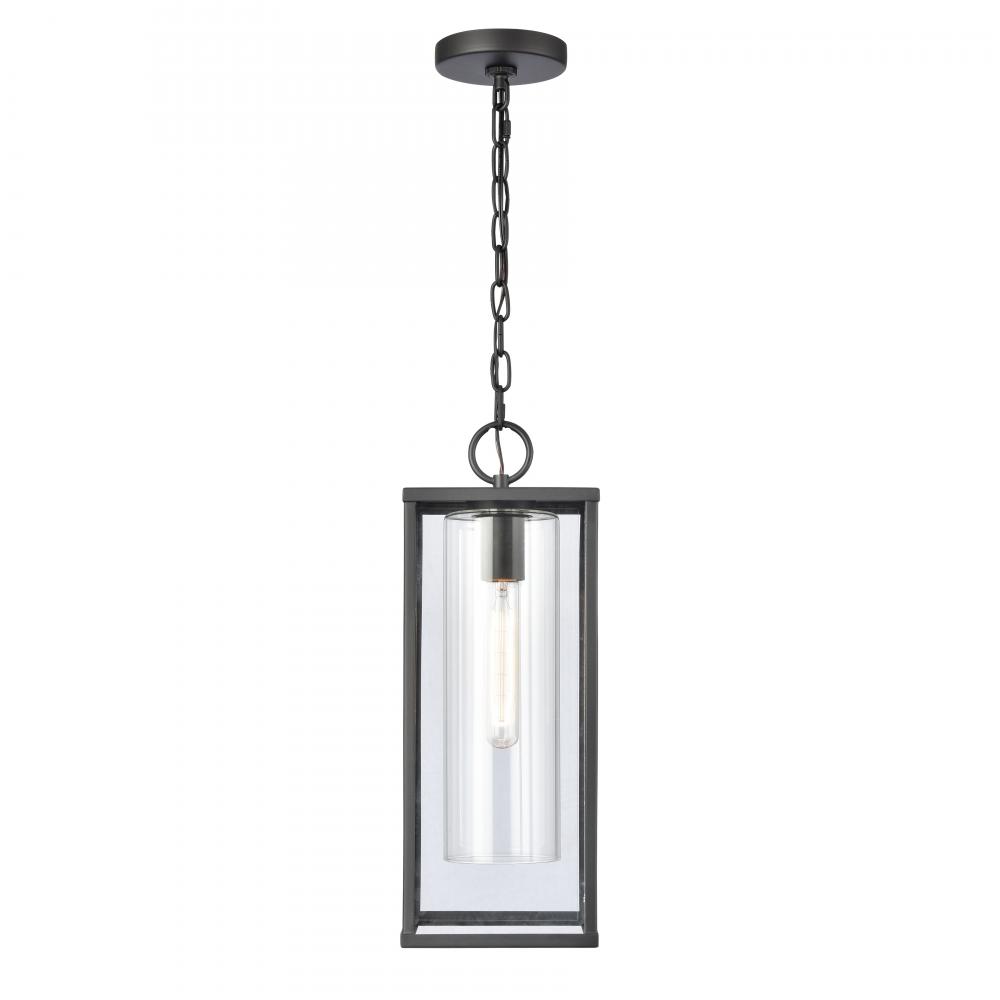 Augusta 19&#39;&#39; High 1-Light Outdoor Hanging Light - Matte Black