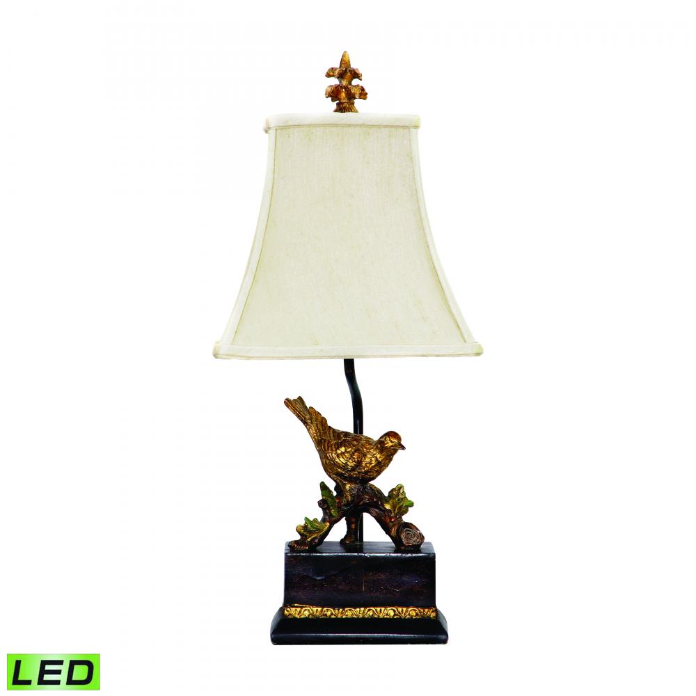 Perching Robin 21&#39;&#39; High 1-Light Table Lamp - Antique Black - Includes LED Bulb